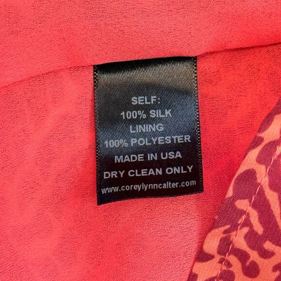 Anthropologie 100% Silk Corey Lynn Calter Sleeveless Medium Mini Dress Red Print - Picture 6 of 9